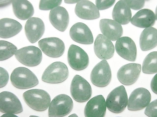 [Video] Green Aventurine Pear shape Cabochon 8x6mm 5pcs