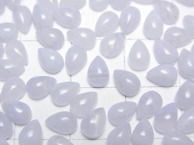 [Video] Blue Lace Agate AAA Pear shape Cabochon 6x4mm 4pcs