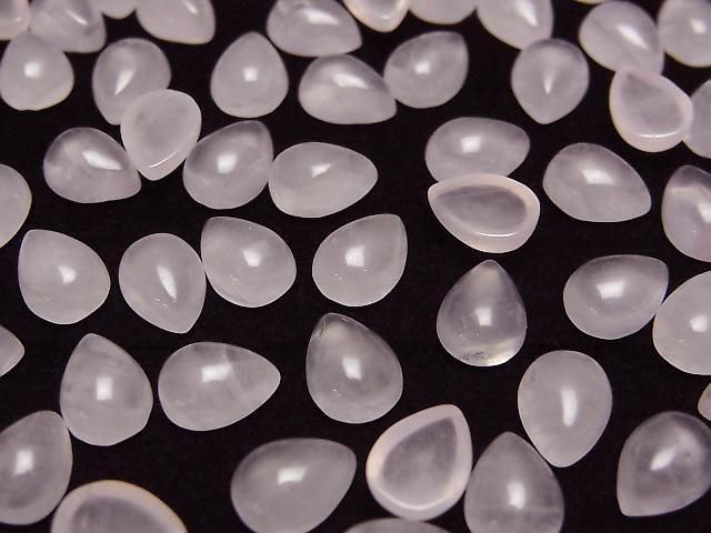 [Video]Rose Quartz AA++ Pear shape Cabochon 8x6mm 5pcs