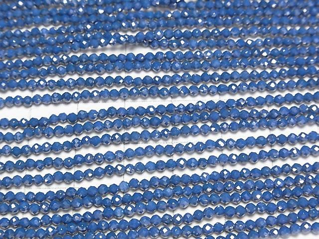 [Video]High Quality! Cubic Zirconia AAA Faceted Round 2mm [Denim Blue] 1strand beads (aprx.14inch/35cm)