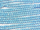 [Video]High Quality! Cubic Zirconia AAA Faceted Round 2mm [Milky Blue] 1strand beads (aprx.14inch/35cm)