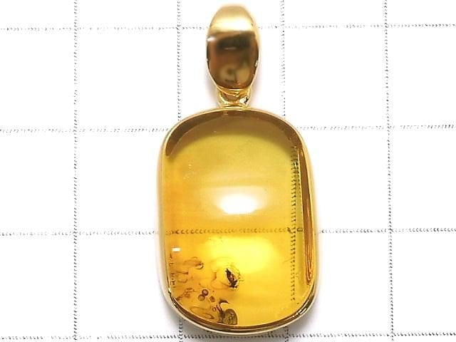 [Video][One of a kind] Insect Baltic Amber Pendant 18KGP NO.5