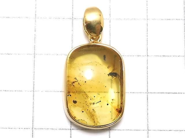 [Video][One of a kind] Insect Baltic Amber Pendant 18KGP NO.10
