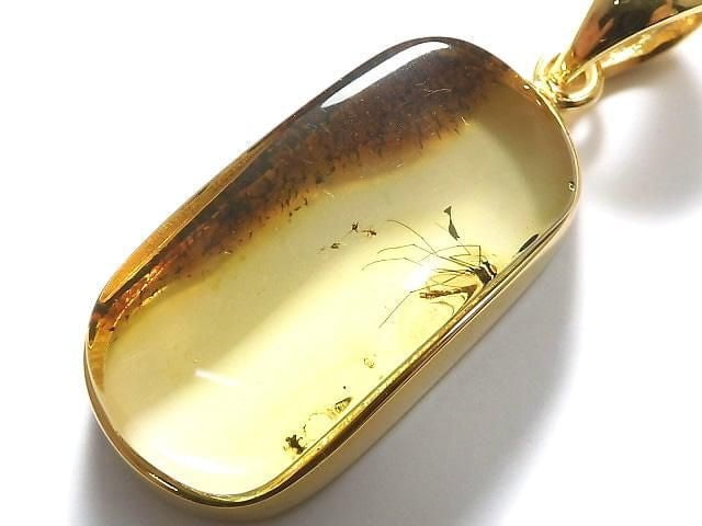 [Video][One of a kind] Insect Baltic Amber Pendant 18KGP NO.15