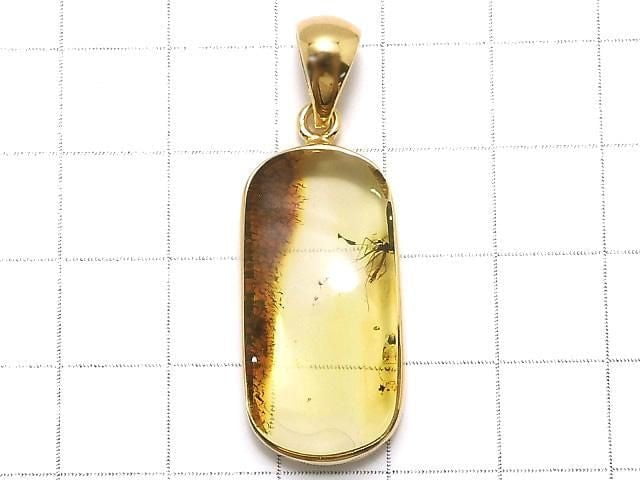 [Video][One of a kind] Insect Baltic Amber Pendant 18KGP NO.15