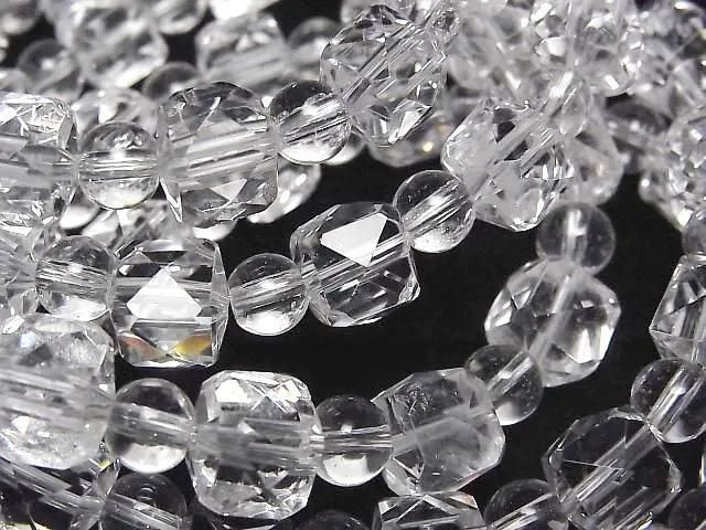 [Video]High Quality! Crystal AAA- Cube Shape 8mm & Round 6mm Bracelet