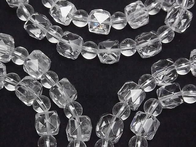 [Video]High Quality! Crystal AAA- Cube Shape 8mm & Round 6mm Bracelet