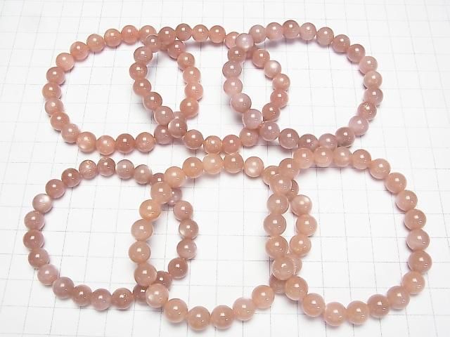 [Video] Orange Moonstone AA++ Round 8mm Bracelet