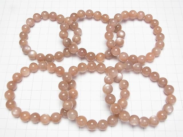 [Video] Orange Moonstone AA++ Round 10mm Bracelet