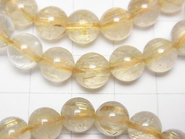 [Video]Rutilated Quartz AA++ Round 8mm Bracelet