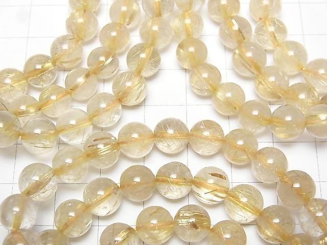 [Video]Rutilated Quartz AA++ Round 8mm Bracelet