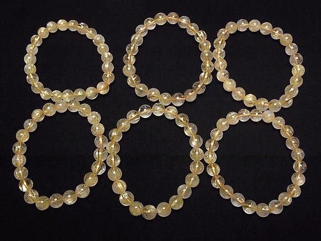 [Video]Rutilated Quartz AA++ Round 8mm Bracelet