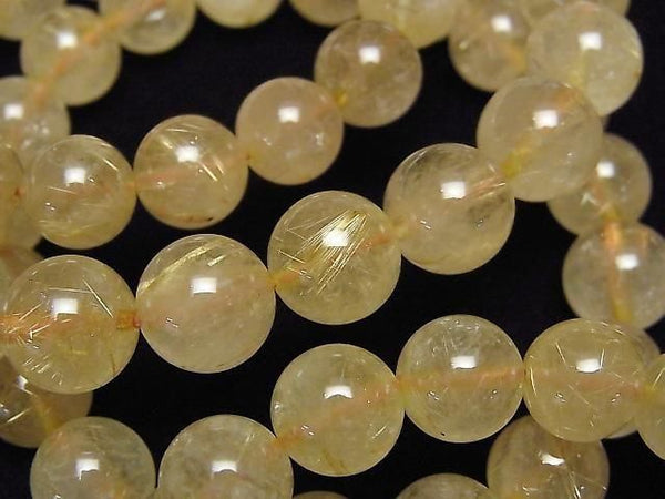 [Video] Rutilated Quartz AA++ Round 10mm Bracelet