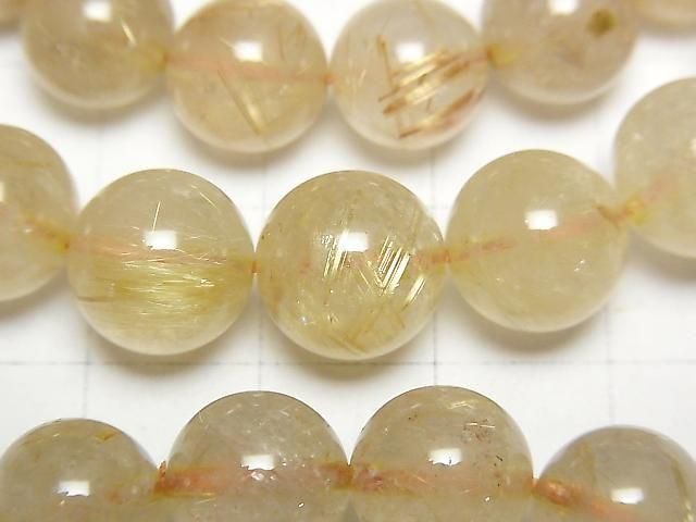 [Video] Rutilated Quartz AA++ Round 10mm Bracelet