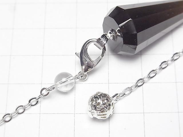 [Video]Smoky Quartz AAA Pendulum 40-45x16x16mm with chain 1pc