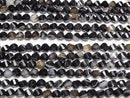 [Video]High Quality! Striped Onyx Twist x Multiple Facets 6x5x5mm 1strand beads (aprx.15inch/37cm)