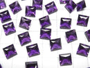 [Video]High Quality Amethyst AAA Loose stone Princess cut 8x8mm 2pcs