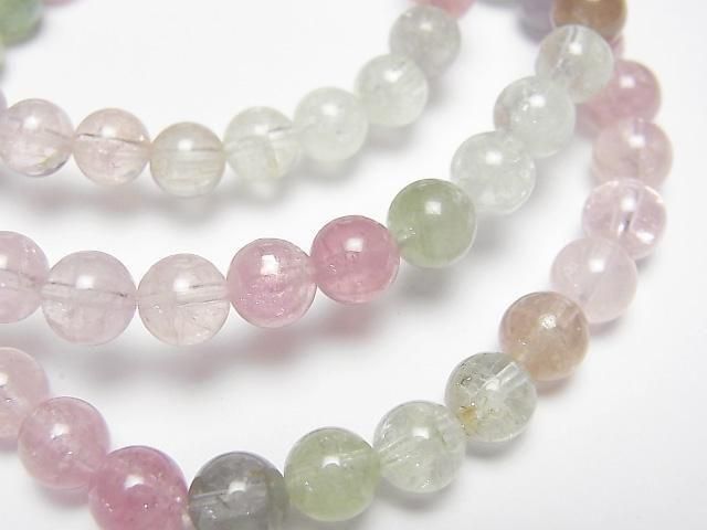 [Video] Multicolor Tourmaline AAA- Round 6mm Bracelet