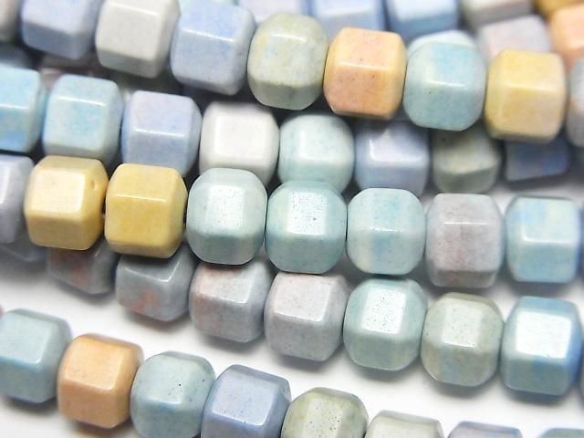[Video] Alashan Agate (Alaxan Agate) Pastel color Hexagonal Rondelle (Heishi) 6x6x5mm 1strand beads (aprx.15inch/38cm)