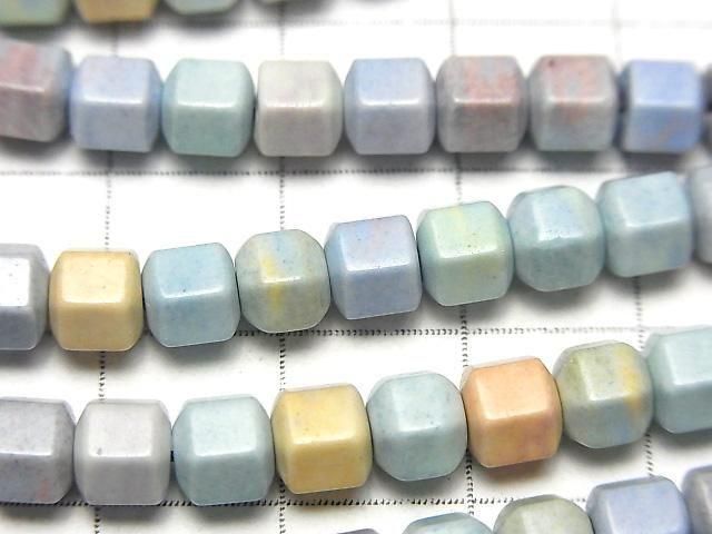 [Video] Alashan Agate (Alaxan Agate) Pastel color Hexagonal Rondelle (Heishi) 6x6x5mm 1strand beads (aprx.15inch/38cm)
