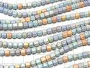 [Video] Alashan Agate (Alaxan Agate) Pastel color Hexagonal Rondelle (Heishi) 6x6x5mm 1strand beads (aprx.15inch/38cm)
