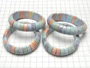 [Video] Alashan Agate (Alaxan Agate) Pastel Color Two-Hole Rectangle 16x6.5x7.5mm 1strand (Bangle Bracelet)