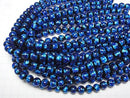 [Video] Lampwork Beads Round 10mm [Blue x Light Blue/Luminous type] 1/4 or 1strand beads (aprx.15inch/36cm)