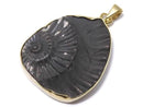 [Video][One of a kind] Ammonite Pyrite Pendant 18KGP NO.142