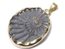 [Video][One of a kind] Ammonite Pyrite Pendant 18KGP NO.144