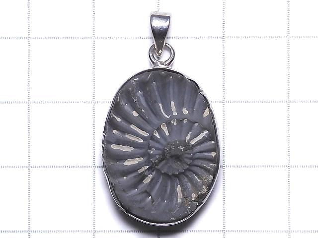 [Video][One of a kind] Ammonite Pyrite Pendant Silver925 NO.146