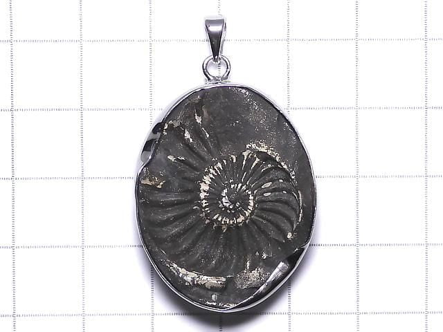 [Video][One of a kind] Ammonite Pyrite Pendant Silver925 NO.149