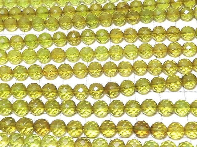 [Video] Green Amber AAA- 64Faceted Round 6mm 1/4 or 1strand beads (aprx.15inch/38cm)
