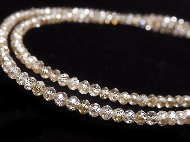 [Video][One of a kind] Brown Diamond Faceted Button Roundel 1strand beads (aprx.16inch/39cm) NO.2