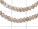[Video][One of a kind] Brown Diamond Faceted Button Roundel 1strand beads (aprx.16inch/39cm) NO.2
