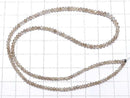 [Video][One of a kind] Brown Diamond Faceted Button Roundel 1strand beads (aprx.16inch/39cm) NO.2