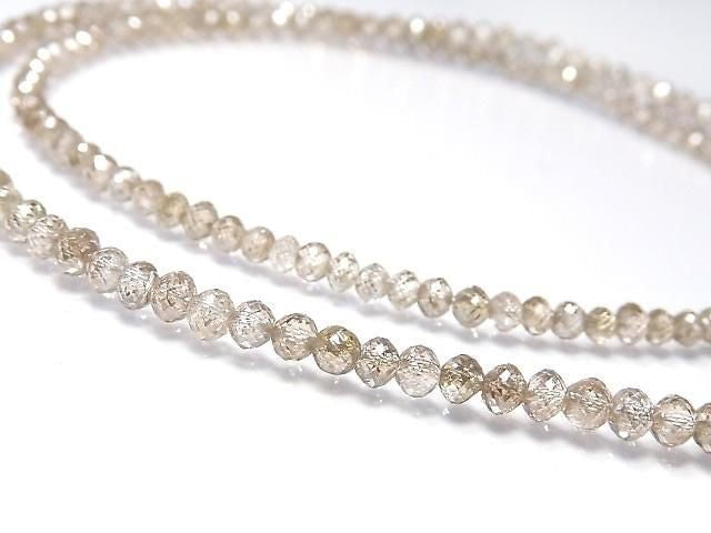 [Video][One of a kind] Brown Diamond Faceted Button Roundel 1strand beads (aprx.16inch/39cm) NO.2