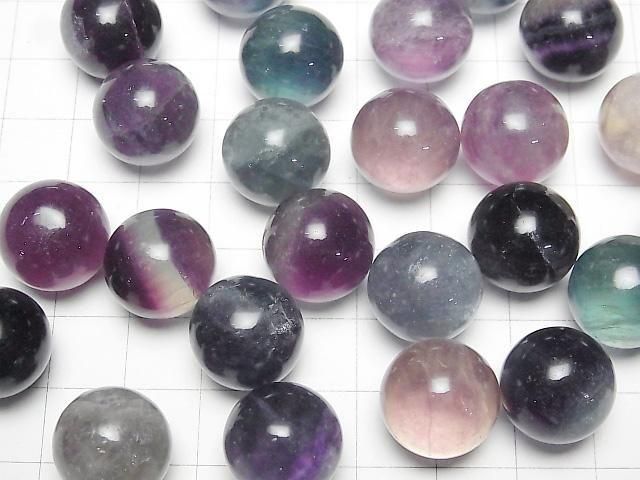 [Video] Multicolor Fluorite AA++ Sphere, Round 15mm 5pcs