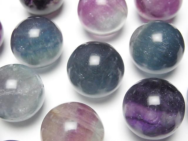 [Video] Multicolor Fluorite AA++ Sphere, Round 20mm 3pcs