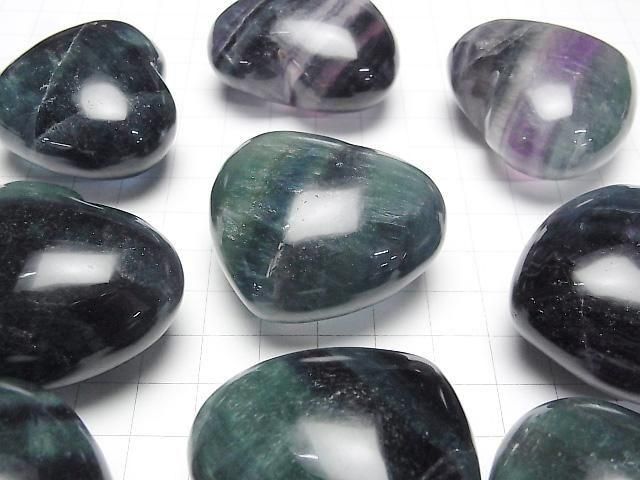 [Video] Green Fluorite AA++ Undrilled Heart 40x45mm 1pc
