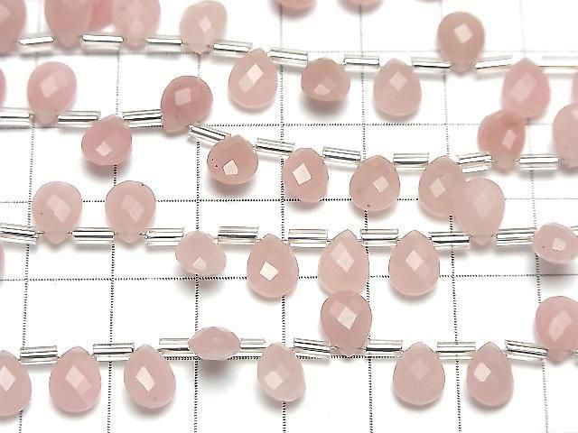 [Video]Guava Quartz AAA Pear shape Faceted Briolette 8x6mm half or 1strand (18pcs )