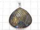 [Video][One of a kind] Rainbow Labradorite AAA- Carved Pendant Silver925 NO.24