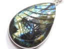 [Video][One of a kind] Rainbow Labradorite AAA- Carved Pendant Silver925 NO.25
