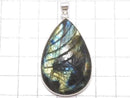 [Video][One of a kind] Rainbow Labradorite AAA- Carved Pendant Silver925 NO.25
