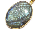 [Video][One of a kind] Rainbow Labradorite AAA- Carved Pendant 18KGP NO.29