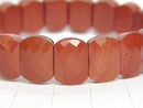 [Video] Red Jasper 2-Hole Faceted Rectangle 14x10x6mm 1strand (Bangle Bracelet)