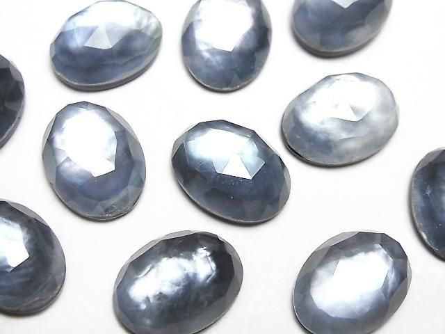 [Video] Onyx x White Shell x Crystal AAA- Oval Rose Cut 16x12mm 2pcs