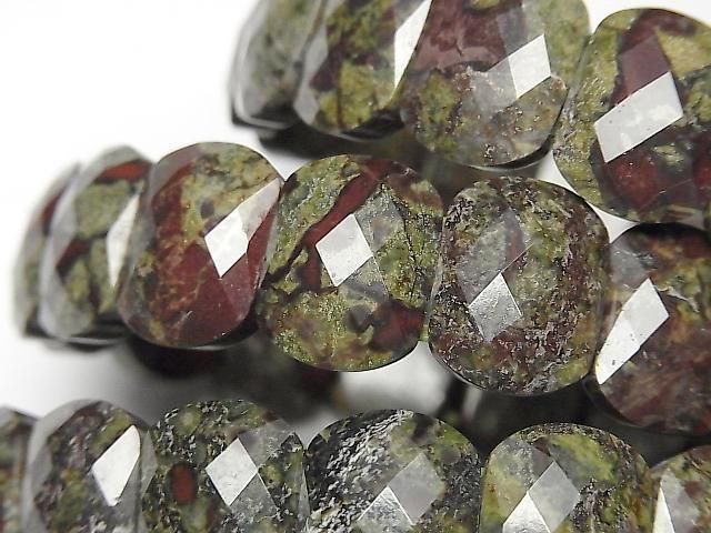 [Video] Dragon Blood Jasper 2-Hole Faceted Rectangle 16x12x6mm 1strand (Bangle Bracelet)