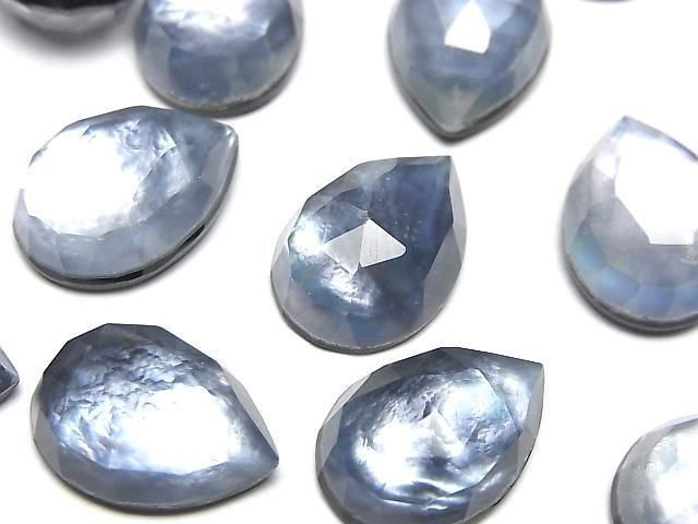 [Video] Onyx x White Shell x Crystal AAA- Pear shape Rose Cut 18x13mm 2pcs