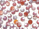 [Video] Carnelian x White Shell x Crystal AAA- Round Rose Cut 8x8mm 3pcs
