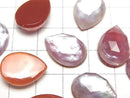 [Video] Carnelian x White Shell x Crystal AAA- Pear shape Rose Cut 18x13mm 2pcs